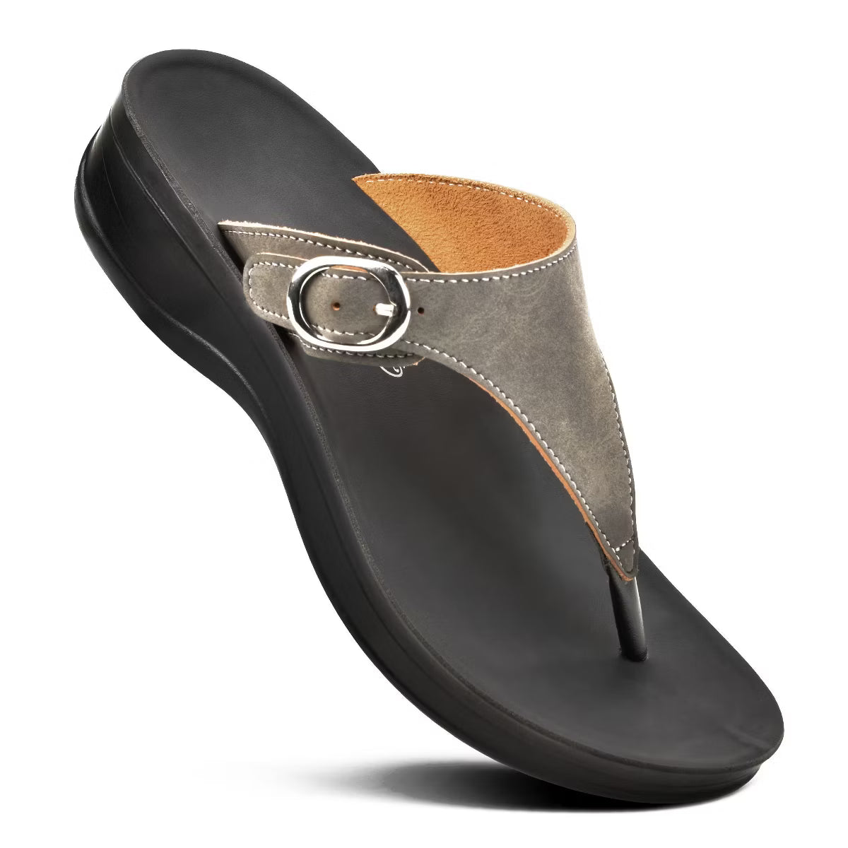 Aerothotic Women's Comfortable Arch Support Sandal, Shale, Grey (L0817)